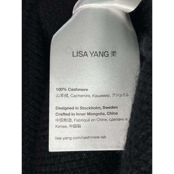 LISA YANG Sz 1 S Small Black Lola 100% Cashmere Fringe Trim Tunic Dress - Picture 5 of 14